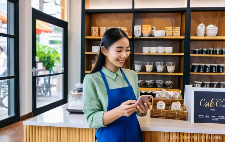 베트남 소셜 미디어 트렌드 - A dynamic and creative studio-like setting showcasing young Vietnamese content creators. On one side...