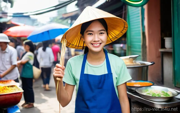 베트남어 발음 팁 - **Prompt:** A young, determined student, approximately 16 years old, is standing on a vibrant Vietna...
